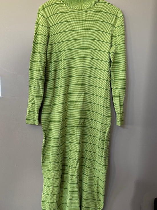 Target Dresses & Skirts - Target Women's Neon Green Striped Long-Sleeve Knit Dress